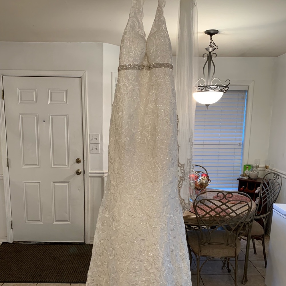 Allure Bridal gown with headpiece and veil